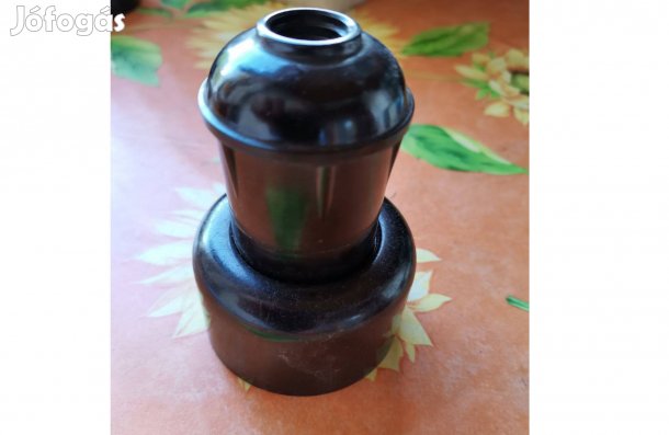 Fekete bakelit foglalat + ajzat 3 villás retró