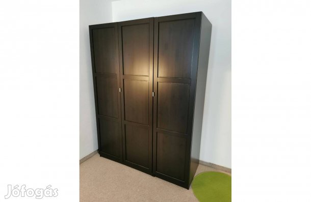 Fekete-barna Hemnes(ikea) pax 3ajtós gardróbszekrény