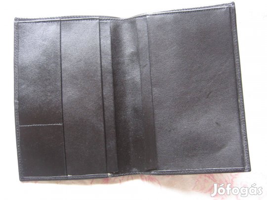 Fekete bőr levéltárca, új, saját dobozában