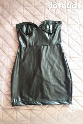 Fekete bőr ruha S