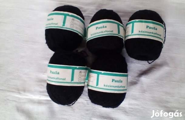 Fekete buklé fonal 5 gombolyag