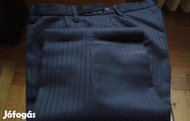 Fekete csíkos szövésű öltöny nadrág