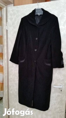Fekete elegáns, különleges átmeneti kabát 42-44-es