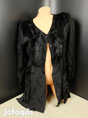 Fekete elegáns női hosszú ujjú felső kardigán