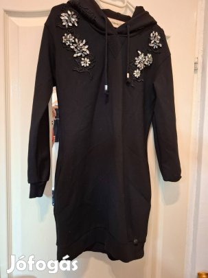 Fekete ezüst köves női melegítő szett