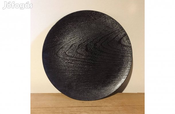 Fekete fa mintás műanyag tálca