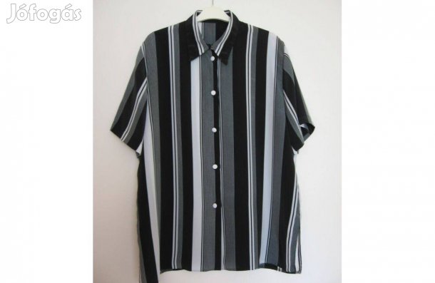 Fekete-fehér csíkos mintázatú blúz