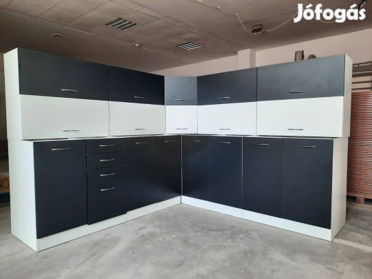 Fekete-fehér matt konyhabútor, akár bontva is (AN148)