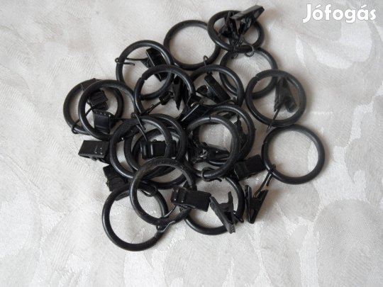 Fekete fém függönycsipesz ( 18 db. )