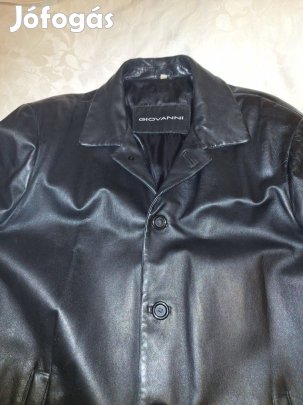 Fekete férfi bőrkabát XL