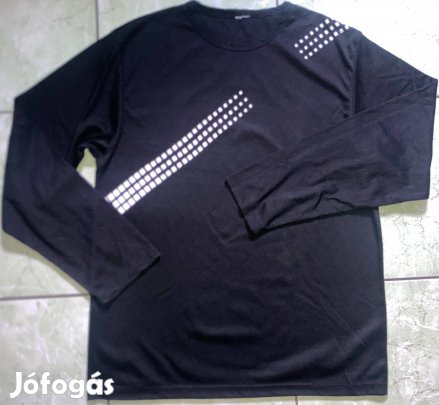 Fekete ffi L-XL hosszú ujjú pulcsi fehér mintával 