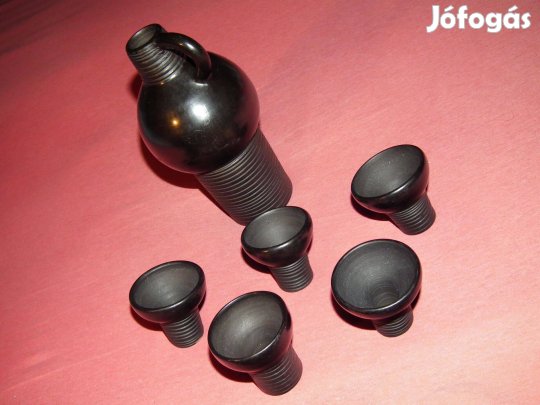 Fekete jelöletlen kézműves kerámia készlet