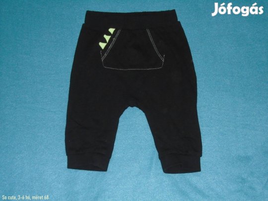 Fekete jogger nadrág 3-6 hó (méret 68)