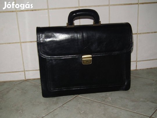 Fekete kézitáska olasz Vera Pelle minőségi férfi bőrtáska bőr táska