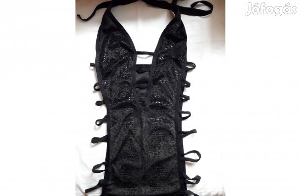 Fekete kígyómintás go-go ruha