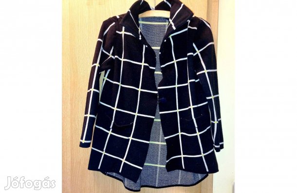 Fekete kockás kabát M es
