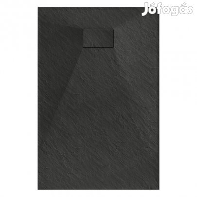 Fekete kőhatású zuhanytálca 70 x 100 cm + ajándék szifonkészlet | Wel