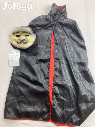 Fekete köpeny, fekete palást, vámpír köpeny vámpír jelmez 4-6 év AH291