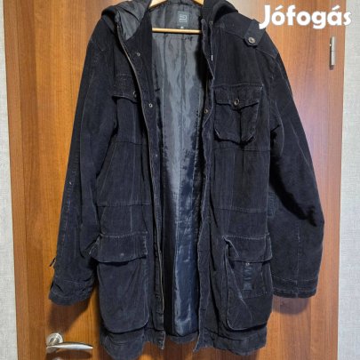 Fekete kordbársony kabát, XL