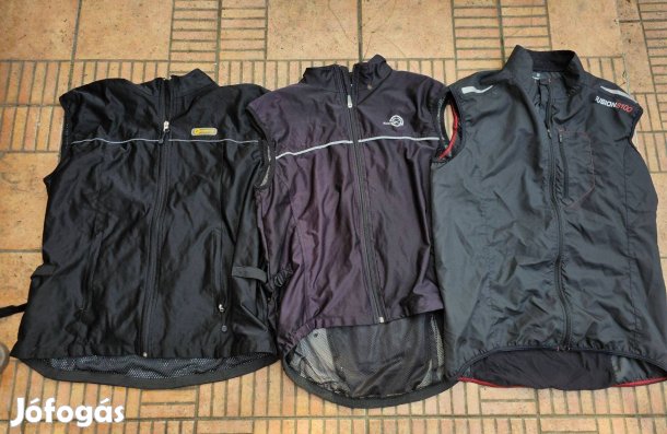 Fekete kulacstartós biciklis mellény kerékpáros mez L XL 3db