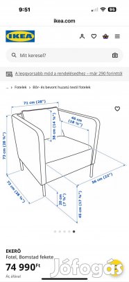 Fekete műbőr fotel