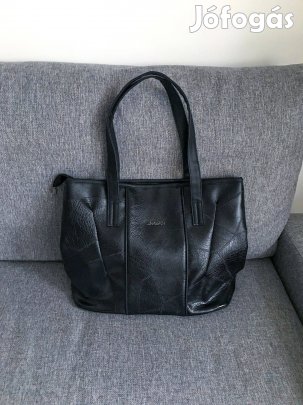 Fekete műbőr női táska
