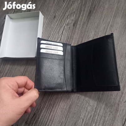 Fekete műbőr pénztárca, teljesen új
