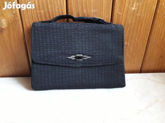 Fekete női alkalmi selyemtáska, táska, kellék