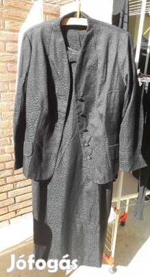 Fekete női brokátruha, felsővel