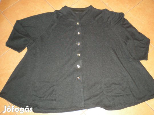 Fekete női felső tunika végig arany színű gombokkal XXL-es XXL