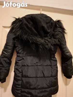 Fekete női kapucnis kabát arany czipzáras