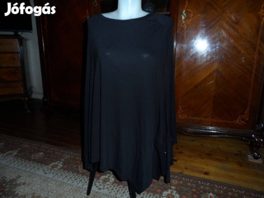 Fekete női poncho ujjas 2XL-es