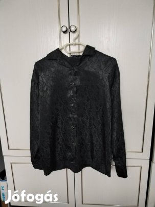 Fekete női selyem blúz XL-es 