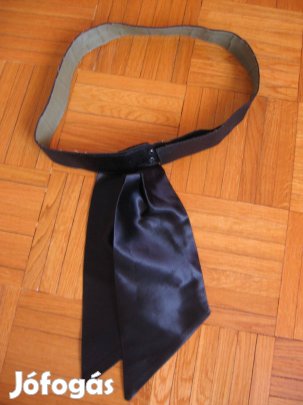 Fekete női szatén öv selyem dísszel