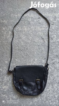 Fekete olasz valódi bőr válltáska