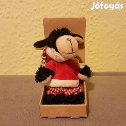 Fekete plüss bárány kulcstartó (eredeti csomagolásban)