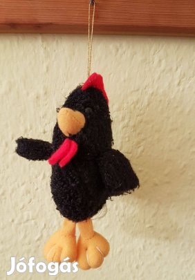 Fekete plüss kakas akasztóval