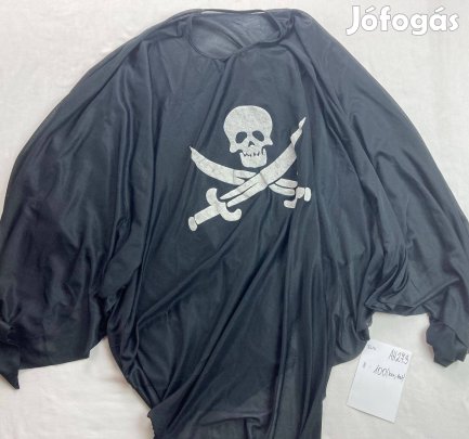 Fekete poncho fekete köpeny kalóz halloween jelmez felnőtt AH273