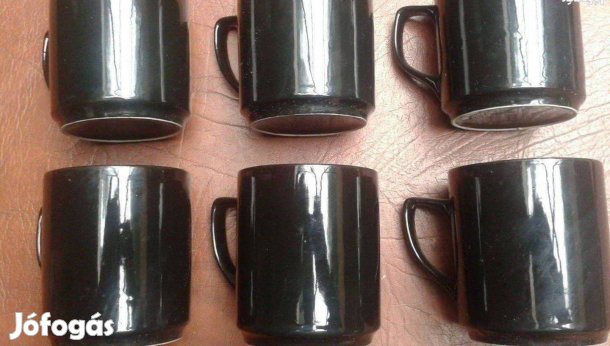 Fekete porcelán bögre garnitúra Új