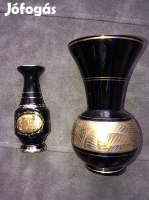 Fekete porcelán vázák. Moser típus 