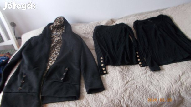 Fekete pulóverek kapucnis is és nadrágok