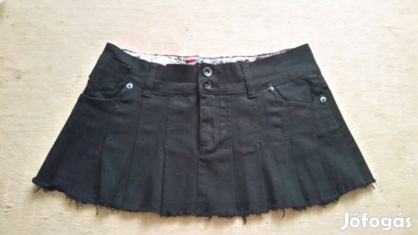 Fekete rakott farmer miniszoknya