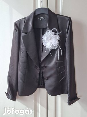 Fekete selyemszatén blézer 40-42-es méret - Vadonatúj !