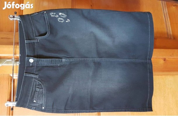 Fekete streccs farmer szoknya 38 38-as M-es M sztreccs