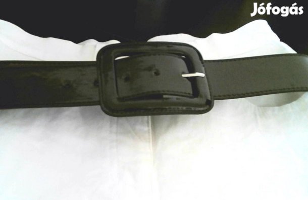 Fekete széles lakk öv