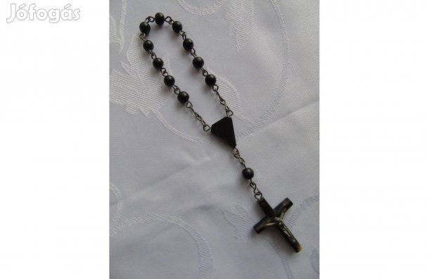 Fekete színű ásványkő 1 tizedes rózsafüzér Havannából