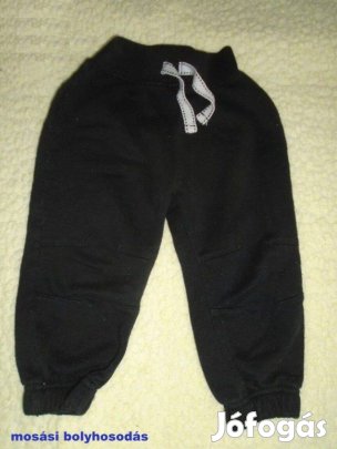 Fekete színű szabadidőnadrág nadrág 12-18 hó méret 80 / 86