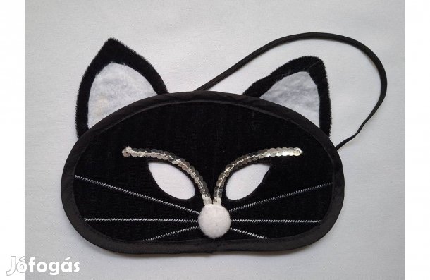 Fekete textil cica álarc * Mérete 19,5 x 14 cm * 450 Ft