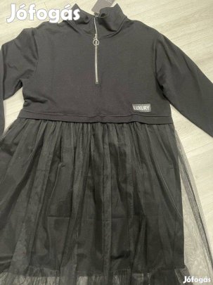 Fekete új tüll aljú ruha 3xl