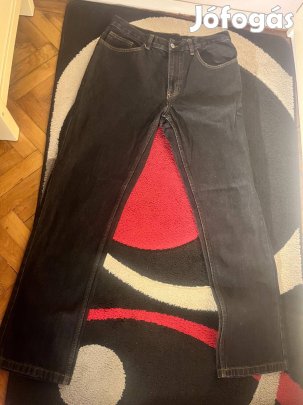 Fekete unisex egyenes farmer